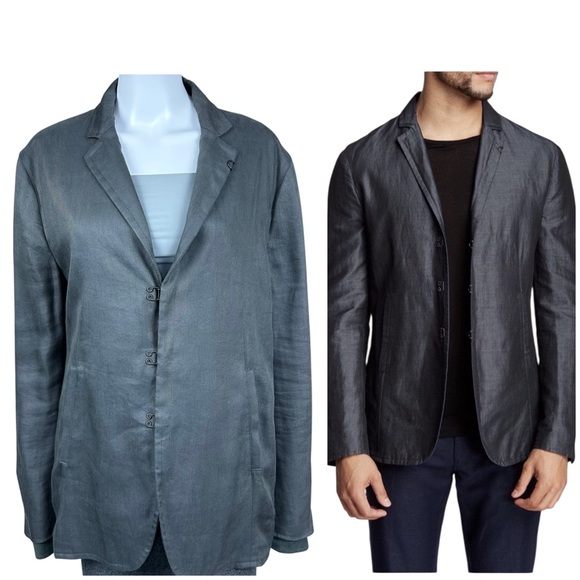 John Varvatos Collection Hook and Bar Linen Blend Jacket Blazer US 40 / EU 50